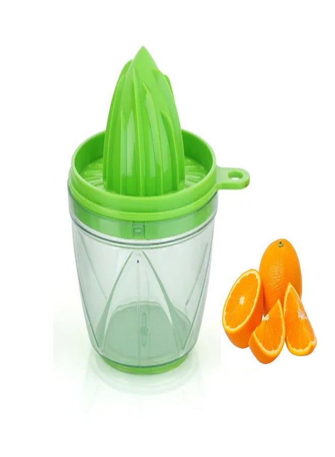 Ervio Manual Citrus Juicer with Container - Hand Press Juicer for Orange, Lemon & Lime | Portable Plastic Juice Squeezer | BPA-Free & Easy to Clean | Travel-Friendly & Compact Kitchen Tool - Image 1